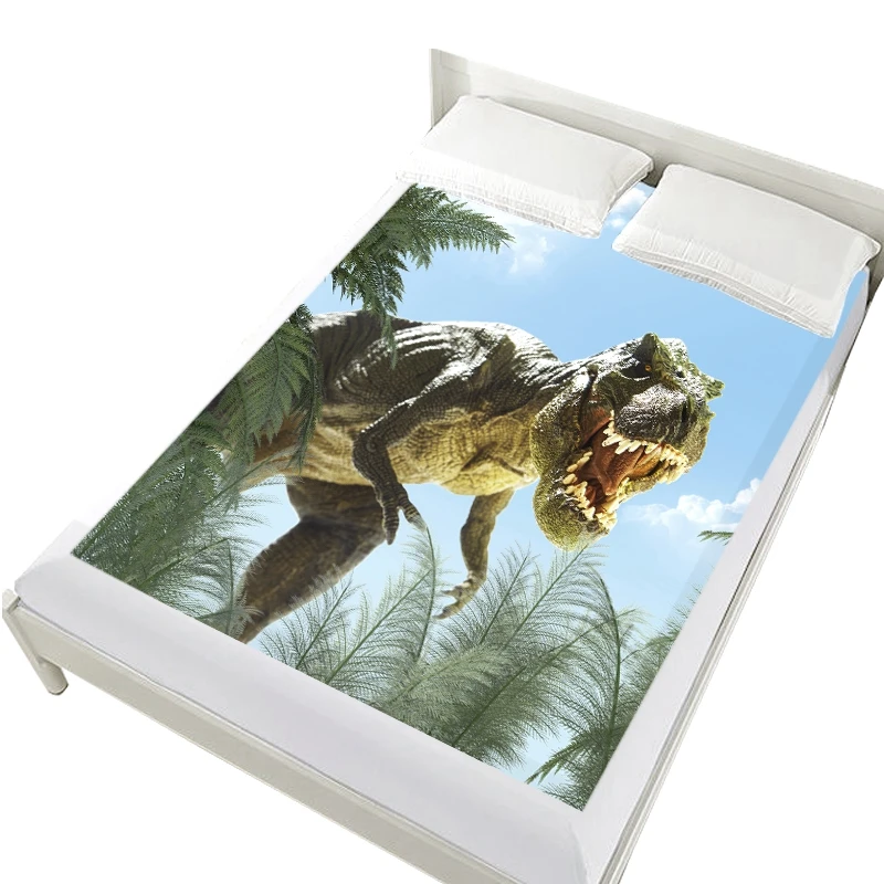 dinosaur-1 3D простыни на резинке кровать, мультфильм простыня, матрас покрытие для детей/детей. Постельное белье тираннозавр динозавр - Цвет: dinosaur-1