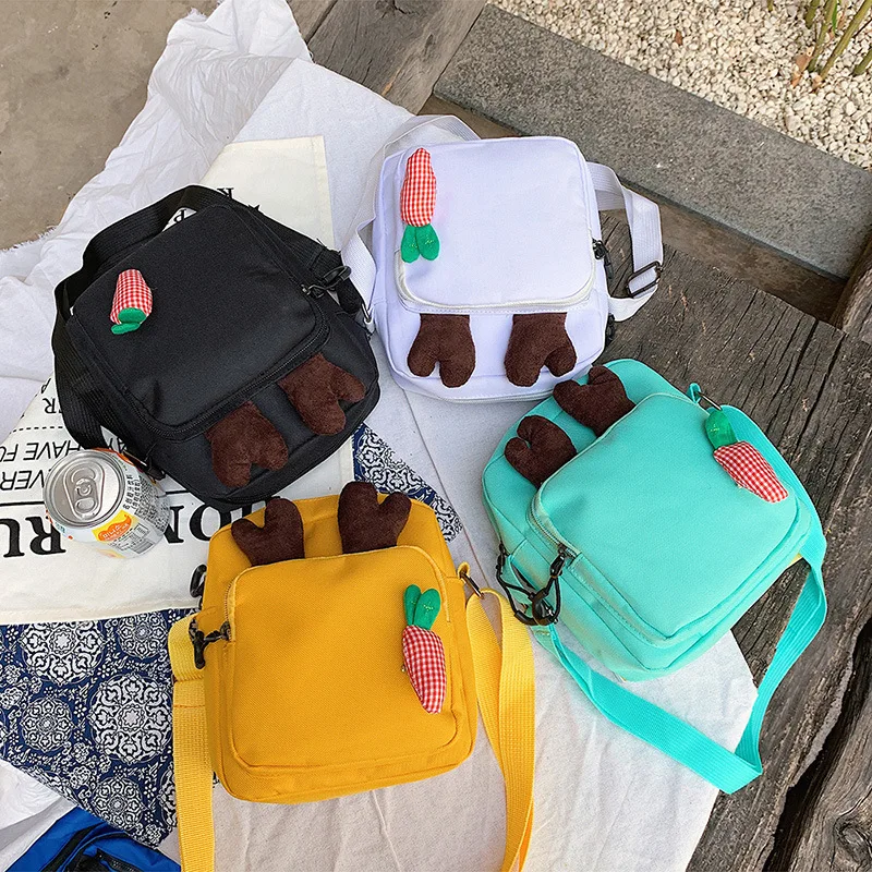 

Canvas Bag Women's 2020 New Style Japanese-style Soft Girl Students Shoulder Bag Korean-style INS Harajuku Cute Antlers Small Sh