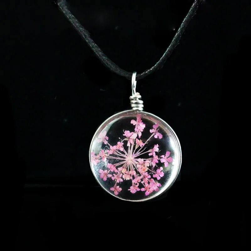 2019 ручной работы прозрачный сушенный цветочный звездное небо ожерелье на