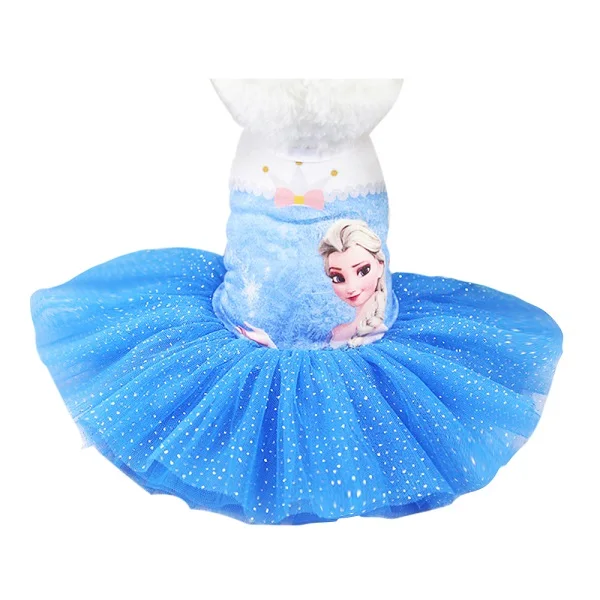 Blue Кошка Собака платье Одежда для домашних животных, котов юбка на весну и Летнее платье принцессы Собака Туту платье Свадебные платья для домашних животных, печатанные кошкой, Костюмы для маленьких собак - Цвет: Blue