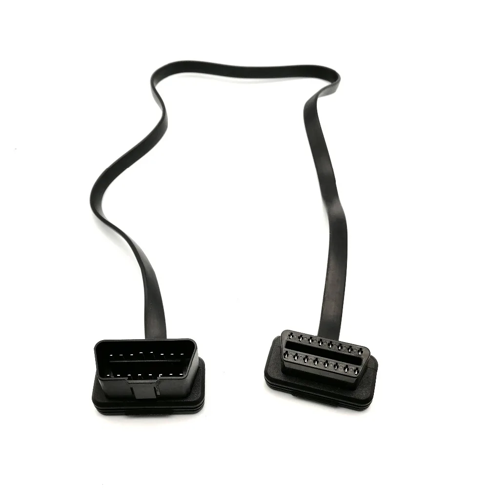 50 шт./лот! Плоский тонкий, как лапша gps кабель OBD OBD2 OBDII мужчин и женщин автомобильные аксессуары диагностические кабели удлинительные разъемы