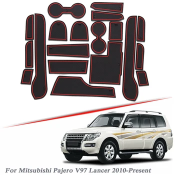 

19pcs Car Styling Gate slot pad For Mitsubishi V97 Pajero Lancer 2010-2020 Silica Door Groove Mat interior Non-slip dust Mat