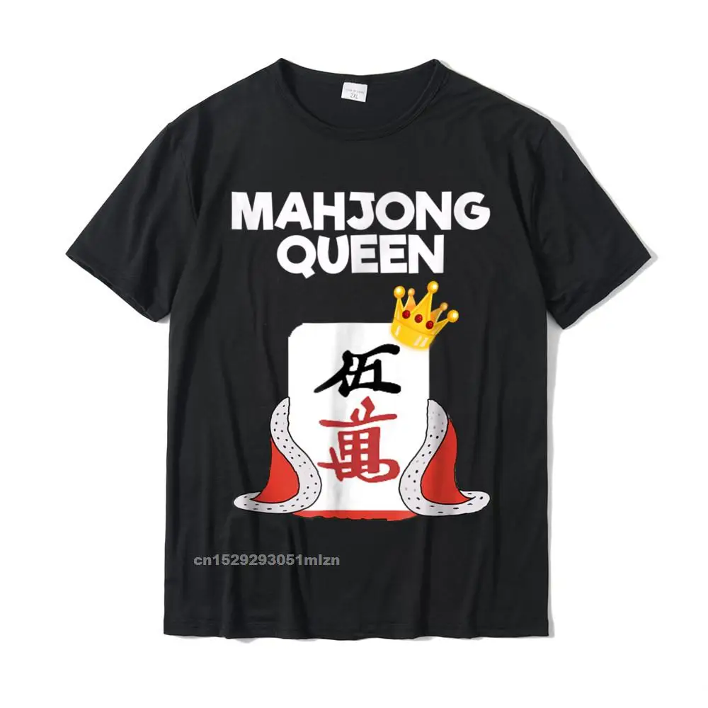 Latest Male Tops Tees Camisa Summer T Shirts All Cotton Short Sleeve Normal Tops T Shirt Round Collar Drop Shipping Mahjong T-Shirt - Funny Mahjong Queen__5233 black
