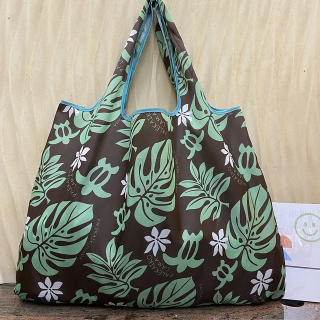 Reusable Shopping Bags Heavy Cloth Bags Sundries Bags Foldable Women's Travel Shoulder Bags Large Handbags Durable Nylon 22027