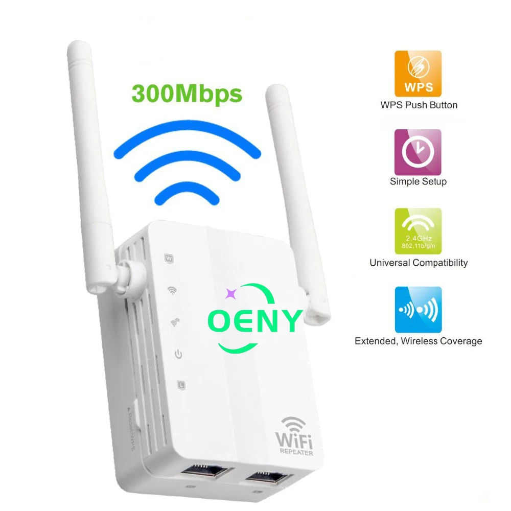 

Wireless WiFi range extender Booster 300Mbps Wi-Fi repeater network bridge router signal WIFI booster 2 antenna easy to set up