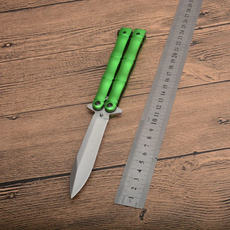 Хороший Зеленый бабочкой Balisong нет края практика Карманный выживания складной