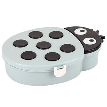 

Ladybug Dried Nut Fruit Candy Box With Covered Five Divided Compartment Snacks Dish Candy Storage Box