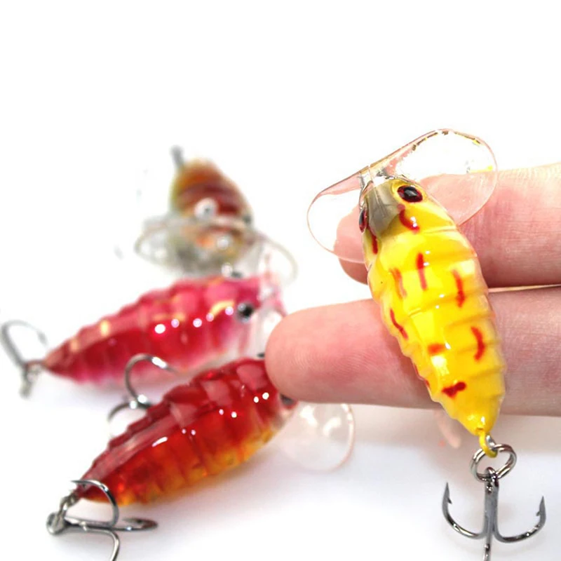 Cicada Popper Fishing Lure Japan Topwater 3D Eyes Hard Swim Bait Hook Tackle Lifelike Wobble Fish L