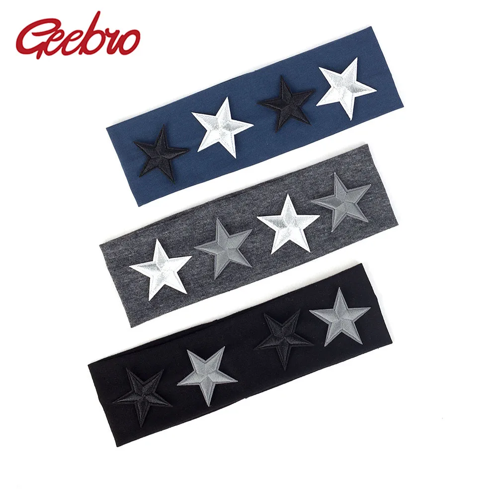 Geebro Baby Cut Hairband аксессуары для волос со звездами модная эластичная плоская резинка для девочек детская мягкая тюрбан из хлопка головной убор для малышей AT039