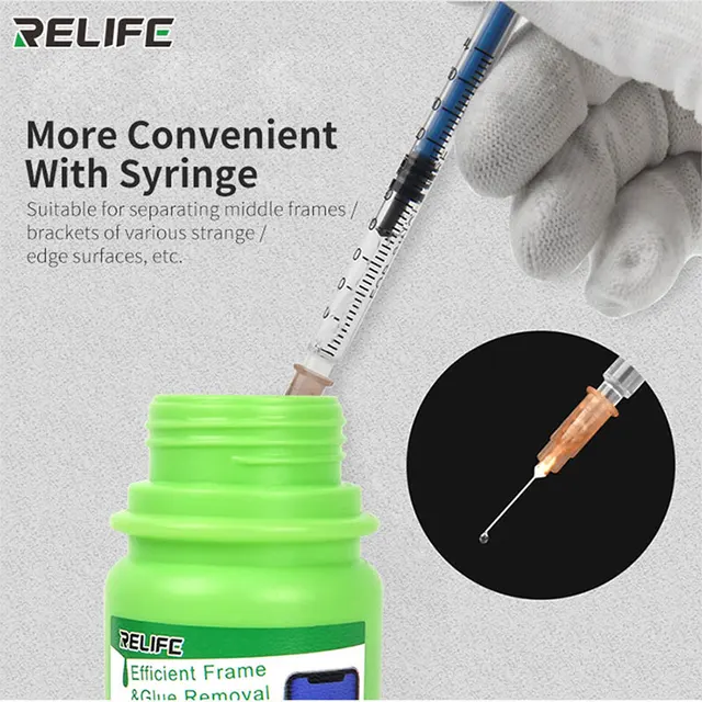 سائل فك الفريمات وإزالة الغراء RELIFE RL-518A – مذيب قوي لجميع الهواتف (iPhone/Android) 6