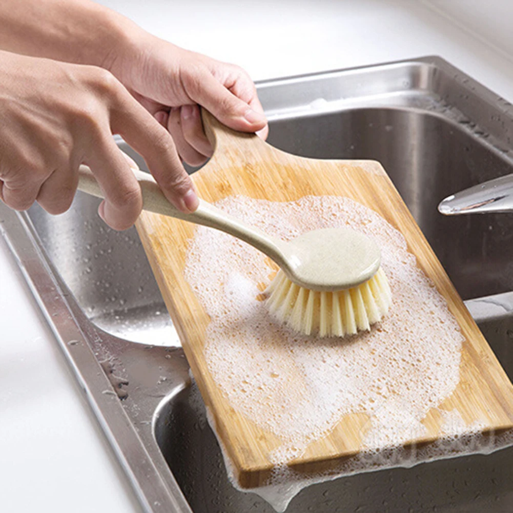 Hot Long Handle Pot Dishes Washing Brush Kitchen Sink Countertop Cleaning Tool