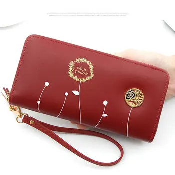 

2020 new Cards Holder Wallets Women's Long Wallet Ladies Retro Flower Wallets zipper Printing Floral Clutch Bag PU Leather Purse
