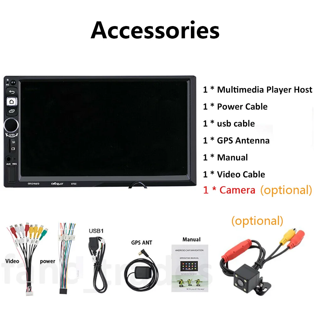 Автомобильное мультимедийное радио универсальное 2 Din с Gps Bluetooth USB TF FM 45 + 32 ГБ Android 9