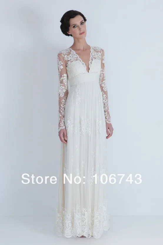 Vestidos de novia, стиль, сексуальное платье невесты, на заказ, кружевное, v-образный вырез, макси, длинный рукав, свадебное вечернее платье, платья для матери невесты