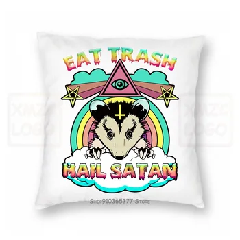 

Animal Eat Trash Hail Satan Pillow case Black Cotton S 3Xl Women Men