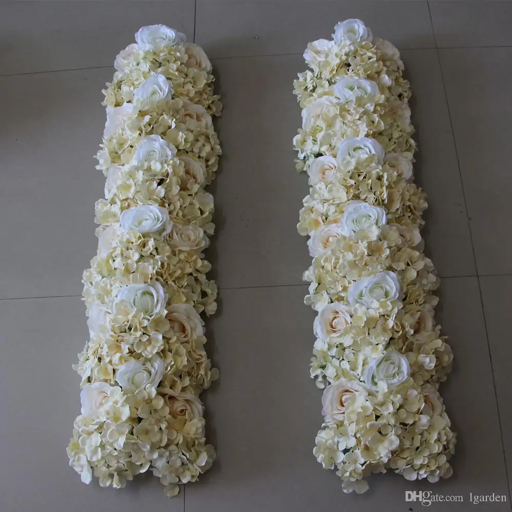 50CMX 20cm Simulation Wedding Rose Hydrangea Arrangement Flower Square Decorative Wedding Background Decorative flower 10pcs