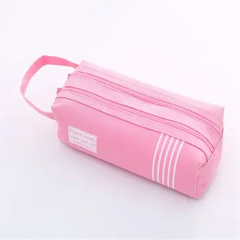 

Canvas Pencil Case Creative Large Capacity Side Open Zipper Pencil Bag School Stationery