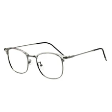 Корейская версия ретро литературные квадратные без градусов очки для чтения из металла TR90 прозрачный цвет модные унисекс Дикие повседневные очки