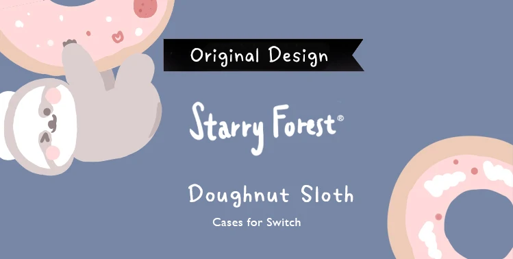 Starry Forest Doughnut Sloth Kawaii Soft Switch / Switch Lite Case - 14 - Kawaii Mix