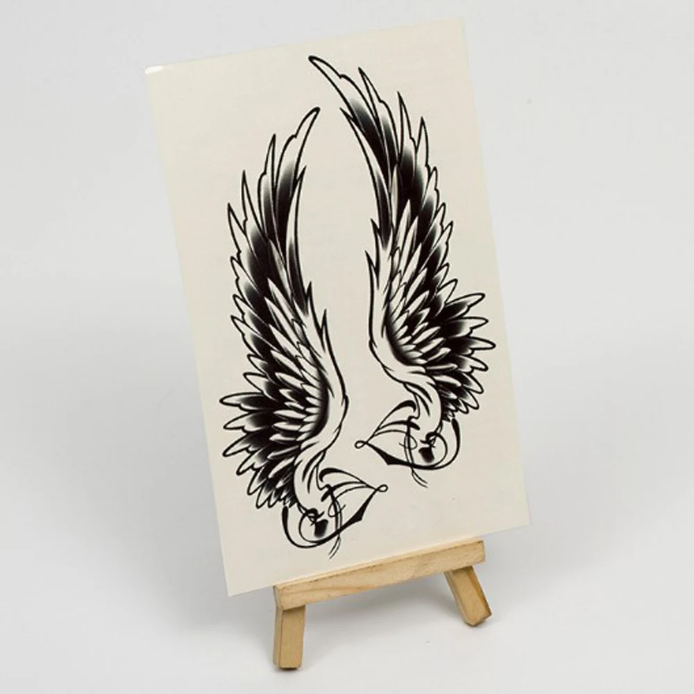 Татуировка 1 лист элегантный ангел крыло девушка дизайн татуировки стикер водонепроницаемый рука боди-арт временная татуировка