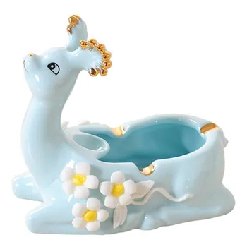 

Nordic Personality Cute Elk Ashtray Creative Home Living Room Ceramic Multi-function Coffee Table Desk Ornaments Ashtray M2503