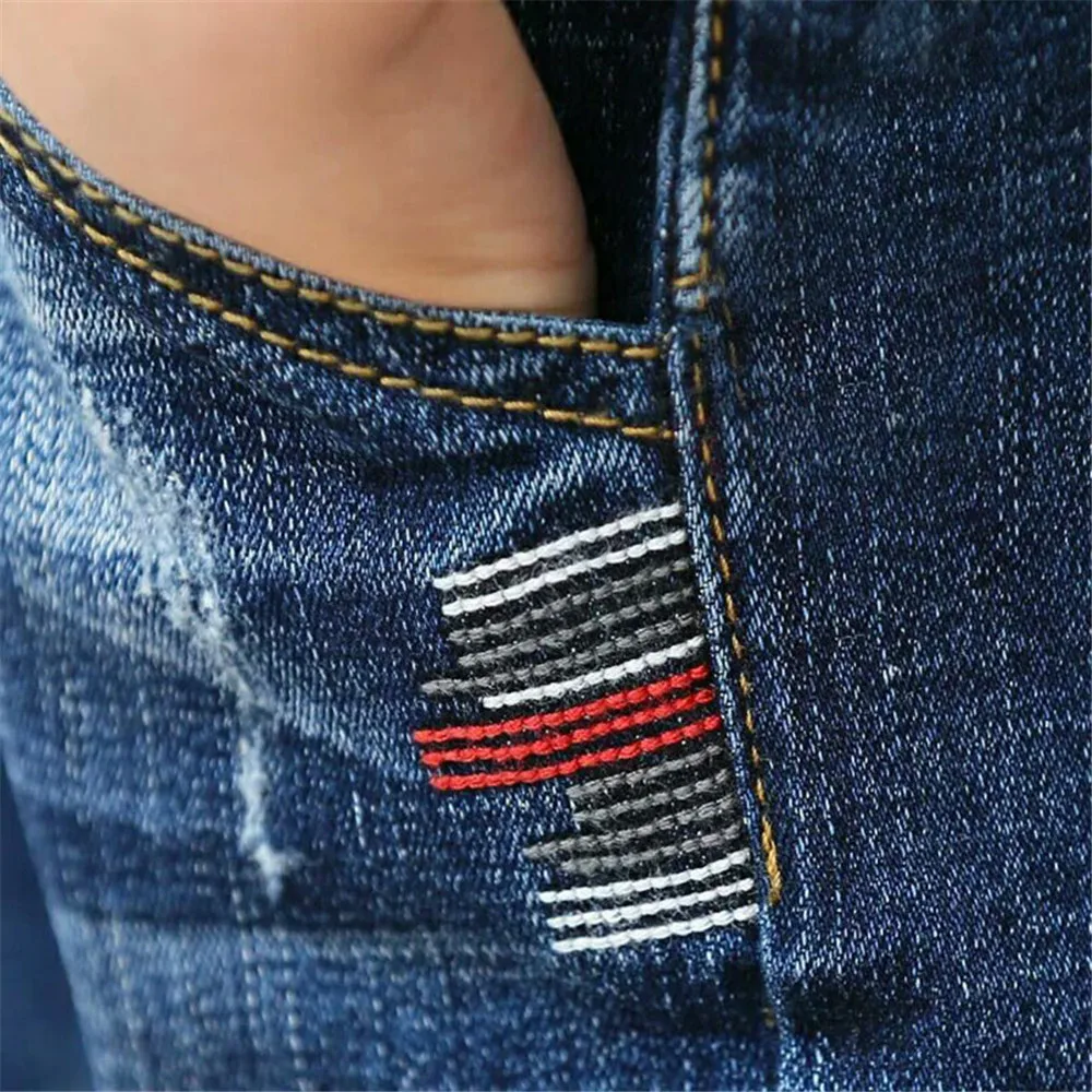 Джинсы Одежда для детей повседневные брюки для мальчиков весенне-осенние штаны для мужчин, больше 8 лет, спандекс, синяя подростковая одежда из джинсовой ткани