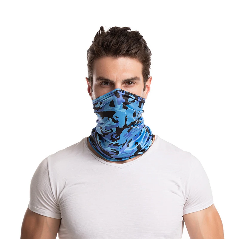 Men Women Camouflage Sunscreen Hiking Scarf Bandana Breathable Cycling Half Face Mask Outdoor Fishing Sports Sunscreen Scarf men's scarves