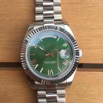 

AAA quality watch Green dial Men 40mm automatic mechanical sweeping movement luxury brand Watches day-date