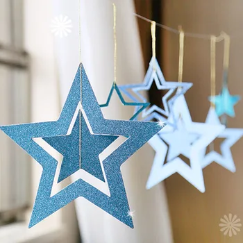 

7pcs/set Twinkle Star Paper Garland Hollow Banner String for Wedding Party Kids Birthday Hanging Decoration Baby Shower Supplies
