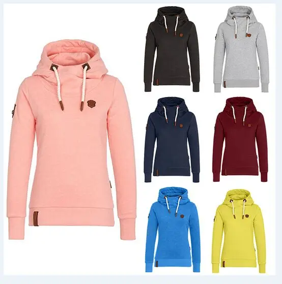 women hoodies sweatshirts Pocket Patchwork Pullover Strappy Hoodie NEW Outerwear Pullover Jumper Sweatshirt Hoodies Tops