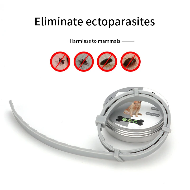 Collar de prevención de pulgas y garrapatas para mascotas, ajustable, lavable, repelente de insectos, collares de mascotas, suministros antimosquitos, 10 meses