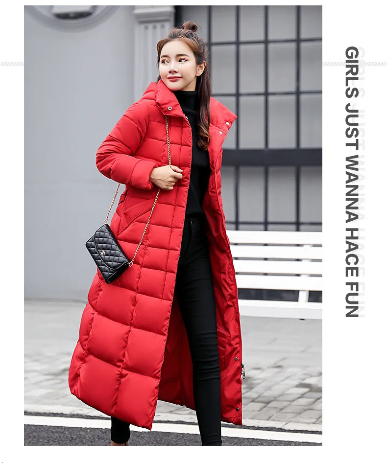 Зимняя женская куртка, пальто с длинным рукавом, верхняя одежда, теплая, тонкая, повседневная, женская мода, плюс размер, длинная, толстая, черная ветровка