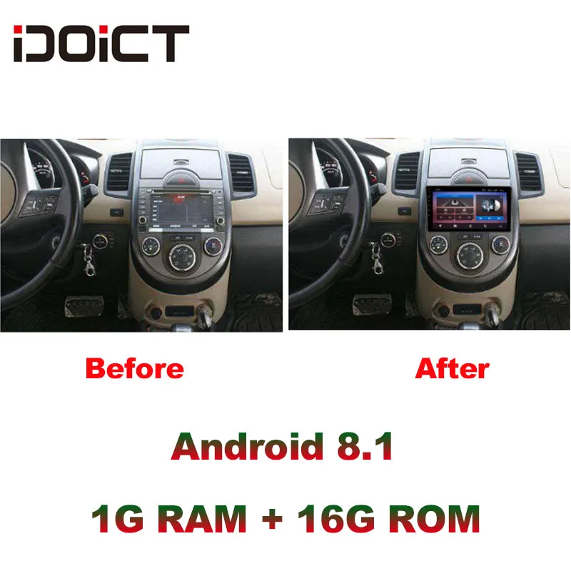 IDOICT Android 8,1 автомобильный dvd-плеер gps навигация Мультимедиа для KIA Soul 2009-2011 радио автомобильная стереосистема Bluetooth wifi