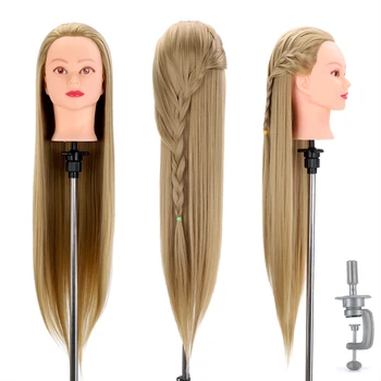 

Head Dolls for Hairdressers 30'' Hair Synthetic Mannequin Head Hairstyles Female Mannequin Hairdressing Styling Training Head