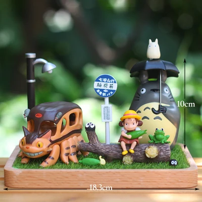 6pcs Mon voisin Totoro Figure Hayao Miyazaki Anime Bus Station Figure  Cadeaux Enfant