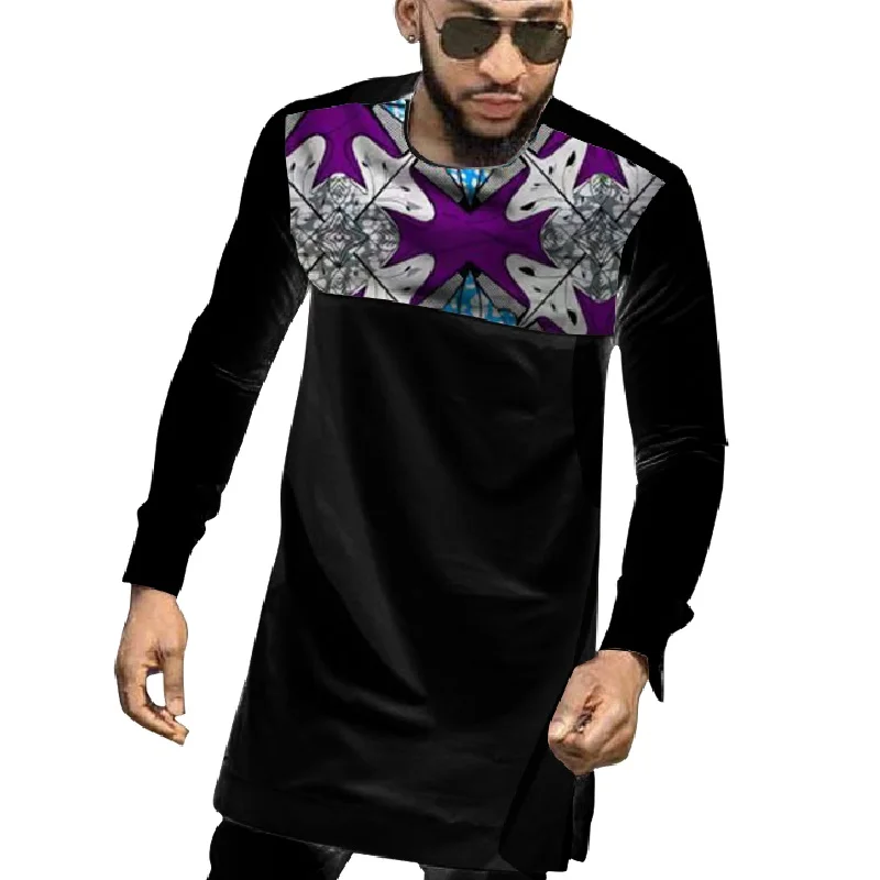 Африканский принт рубашки мужские Анкара наряд мода лоскутное Дашики slim fit индивидуальный заказ Африка одежда