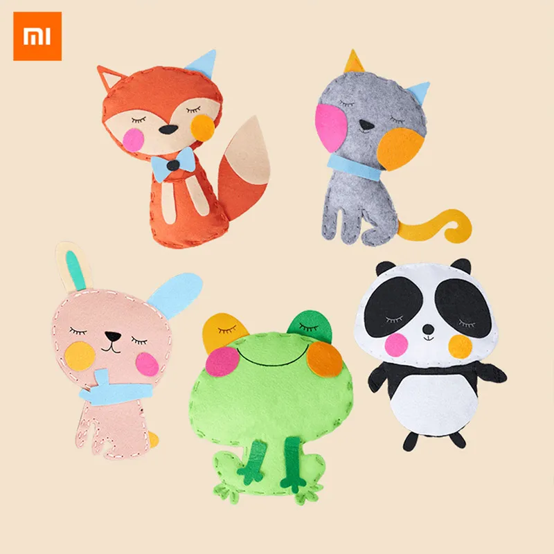 

Xiaomi Youpin Bravokids Orbital Animal Handmade DIY Puppet Series Set 5 Boxes/Group Rabbit Fox Prince Frog Kitty Cat Panda