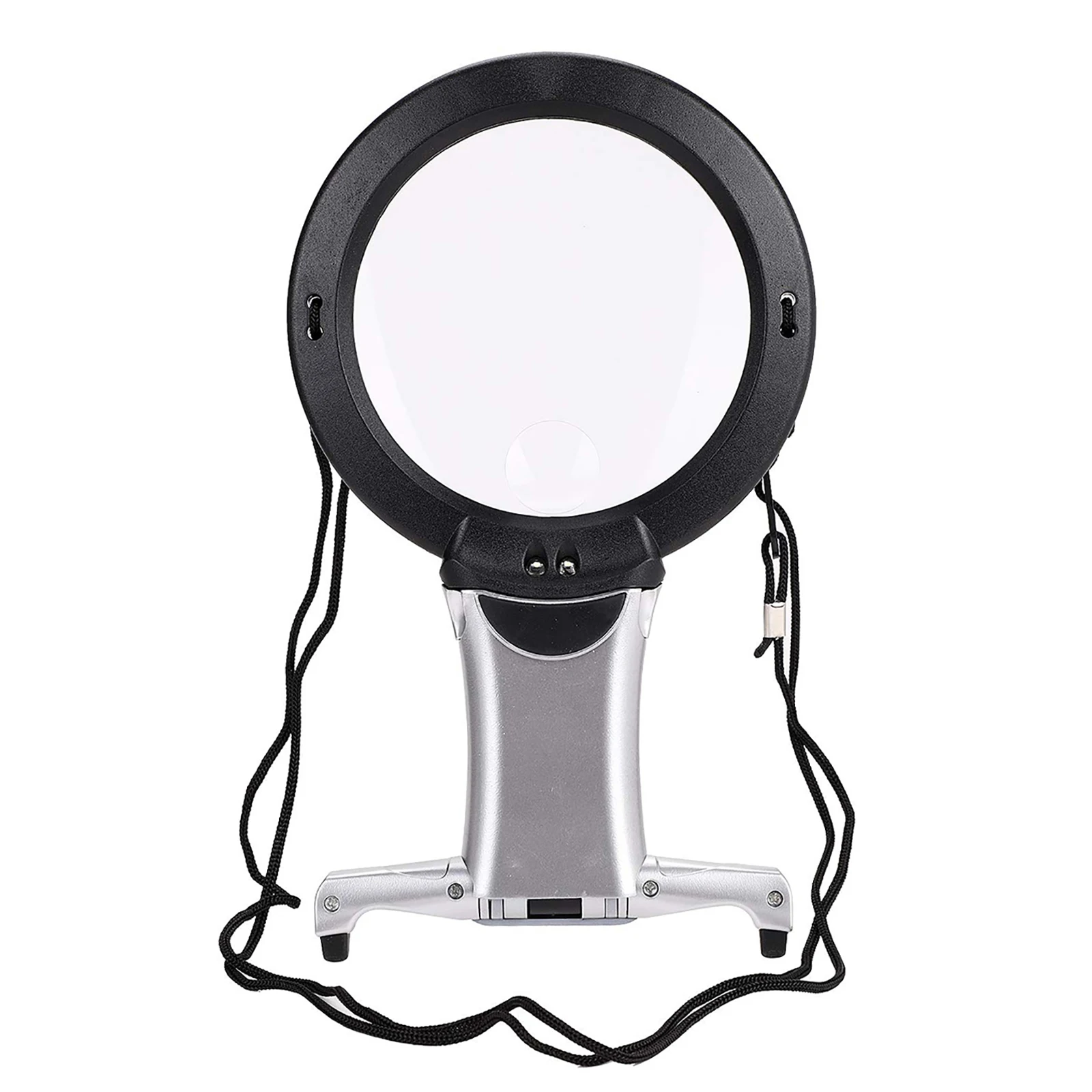 SOONHUA 6X Large Magnifying Glass With Light 2LED Lamp Giant Magnifier