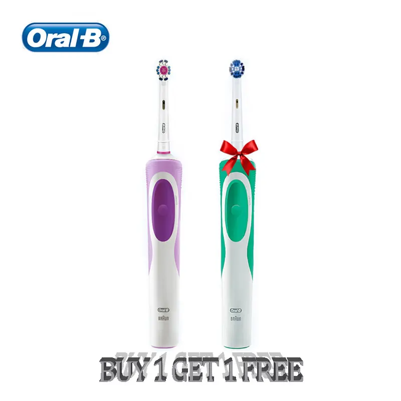 

Oral B Vitality Electric Toothbrush Rechargeable Buy One Get One Free 360 Rotating Waterproof Sonic Electronic Toothbrush 2 Pcs