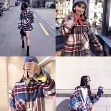 19SS Осень Зима Новая WE11DONE простая Свободная рубашка мужская мода для женщин 1:1 Топ We11done сшитая клетчатая полосатая шерстяная рубашка