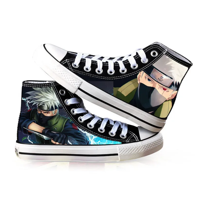 Anime shoes NARUTO Akatsuki Kakashi cosplay Adult students men women Spring summer Casual breathable High-top canvas shoes