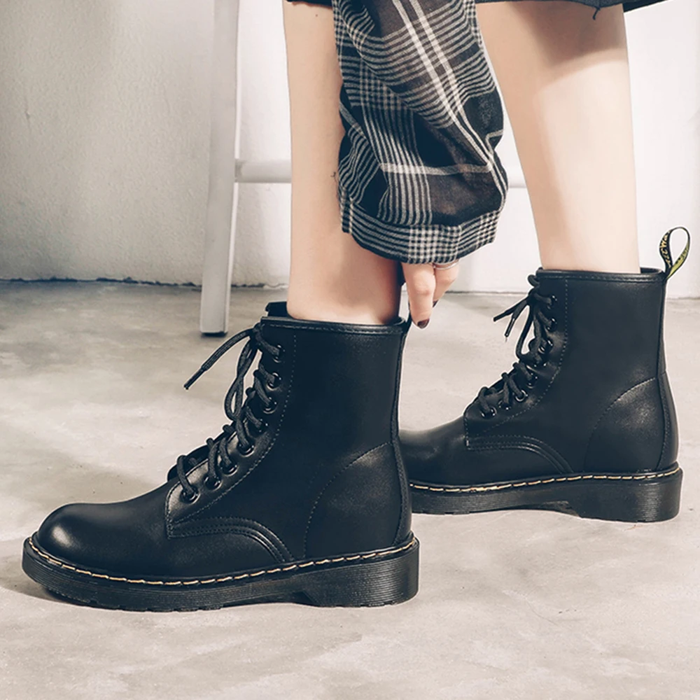 

Women Martin Boot girl Fashion Winter Warm Shoes Woman Luxury Female Ankle Snow Boots For Woman New Product PU leather