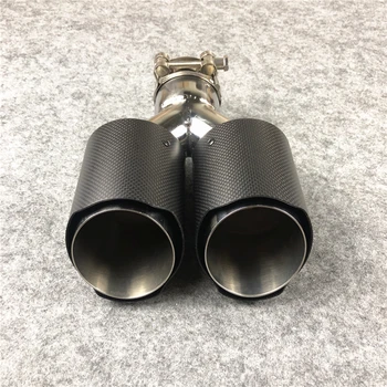 

1 piece Matte Stainless Steel Exhaust manifold Car Universal Muffler tip Car back Exhaust System Length 240mm Dual pipes