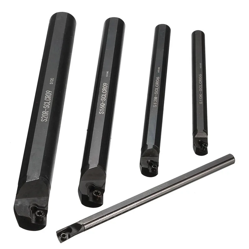 5Pcs/Lot Of 7 10 12 16 20mm SCLCR Lathe Turning Holder Boring Bar Insert For CCMT For Semi-finishing S7/S10/S12/S16S20-SCLCR09