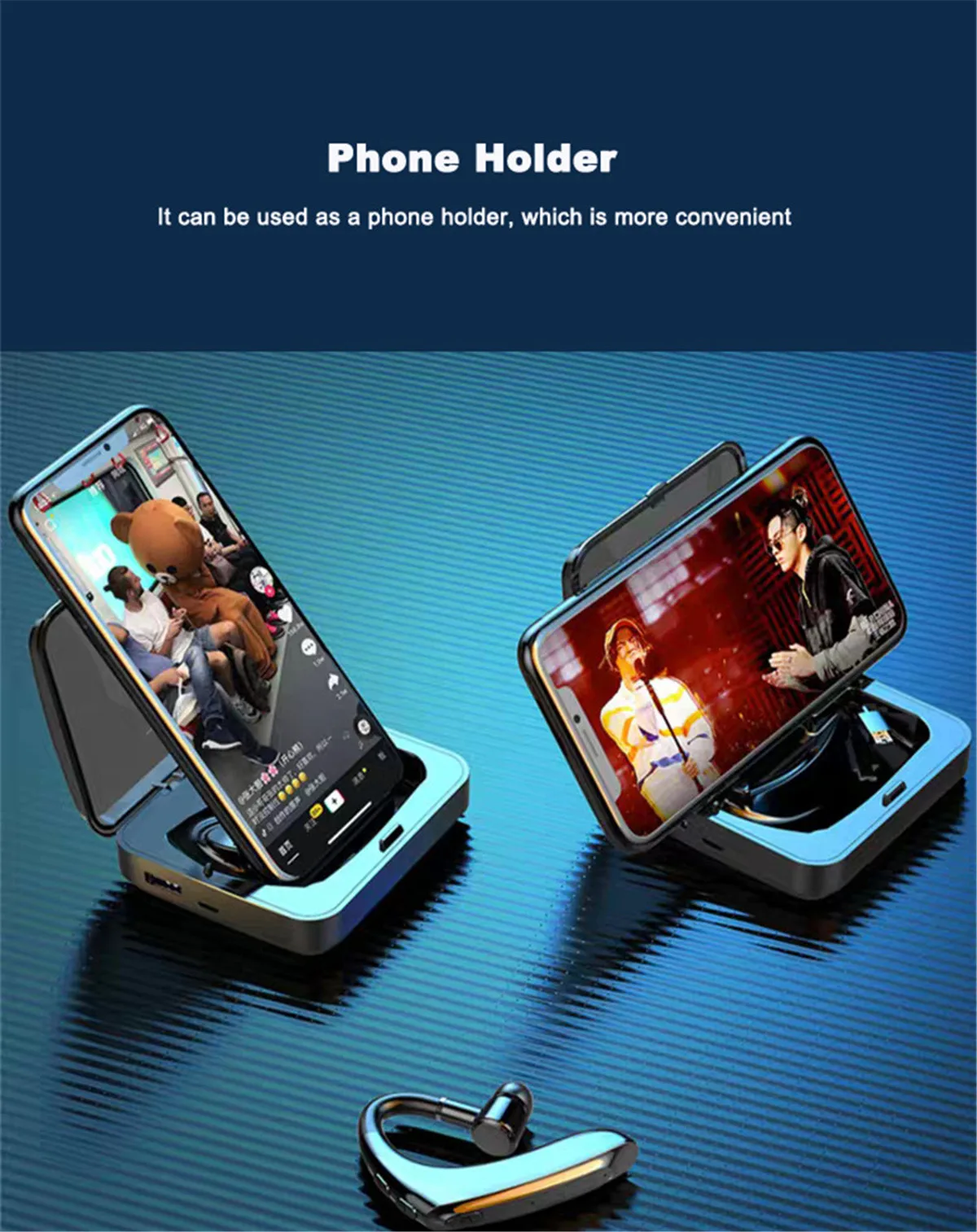 New TWS Bluetooth Wireless Earphones Single Hanging Earhook Sports Headset For Driving Support IOS Android Phones