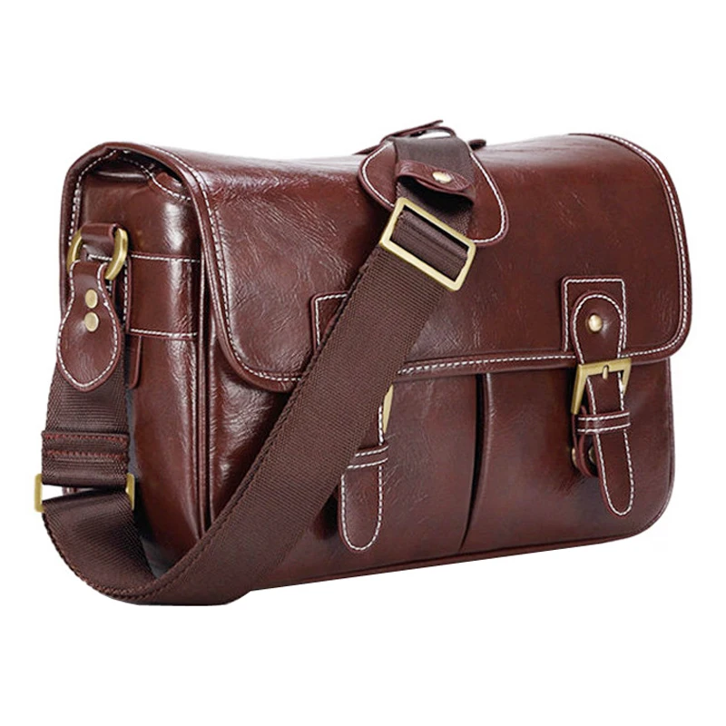 Câmera de Luxo à Moda Couro do Plutônio Ombro à Prova Mensageiro para Canon Foto Moda Retro Case Bolsa Dslr Nikon Sony l - Image 3