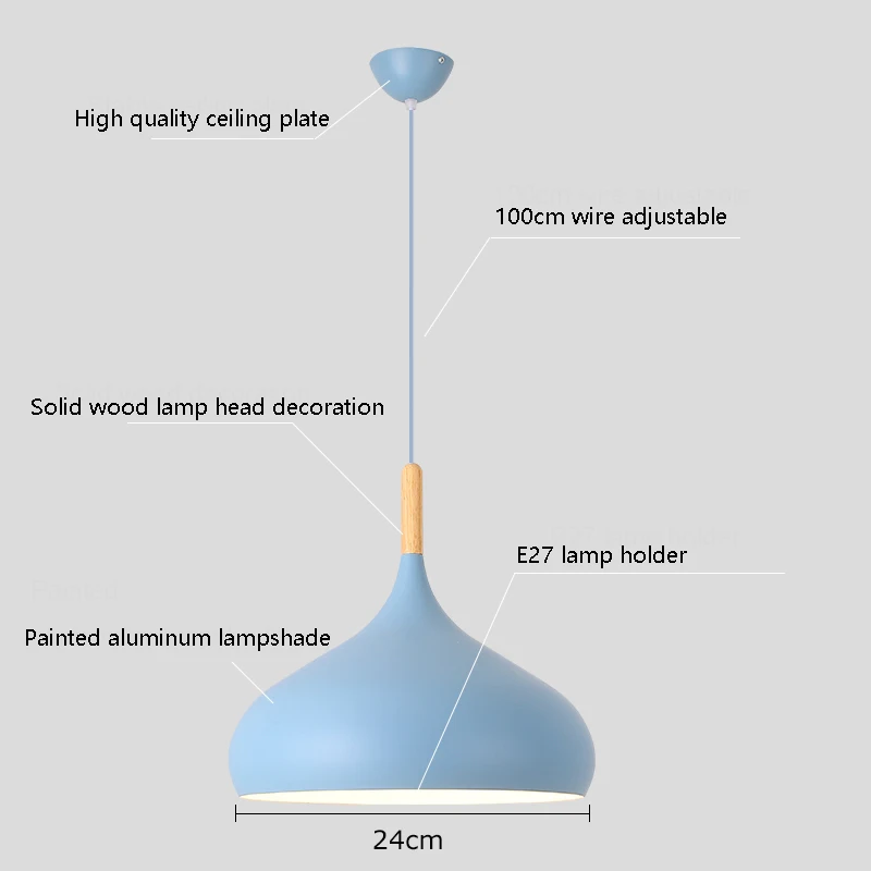 Скандинавские подвесные светильники современный светодиодный деревянный промышленный светильник E27 алюминиевый подвесной светильник для столовой спальни гостиной светильники