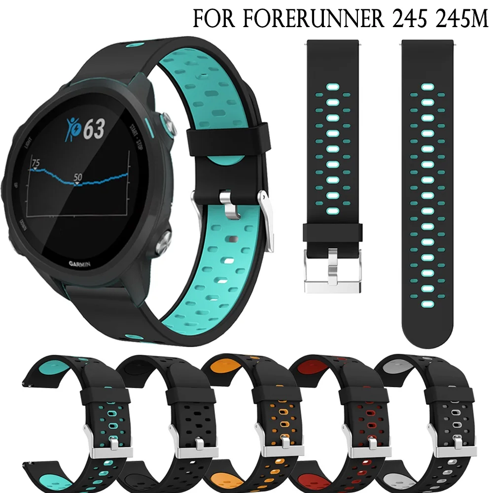 20mm Silicone Smart Watch bands Strap for Garmin Forerunner 245 245M 645 Vivoactive 3 Wrist band Belt Replacement Bracelet | Электроника