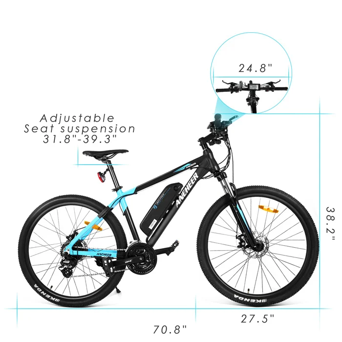 Flash Deal Ancheer 27.5 inch 350W 24 Speed Electric Mountain Bike Aluminum Alloy Frame Cycling Bicycle E bike US plug 9