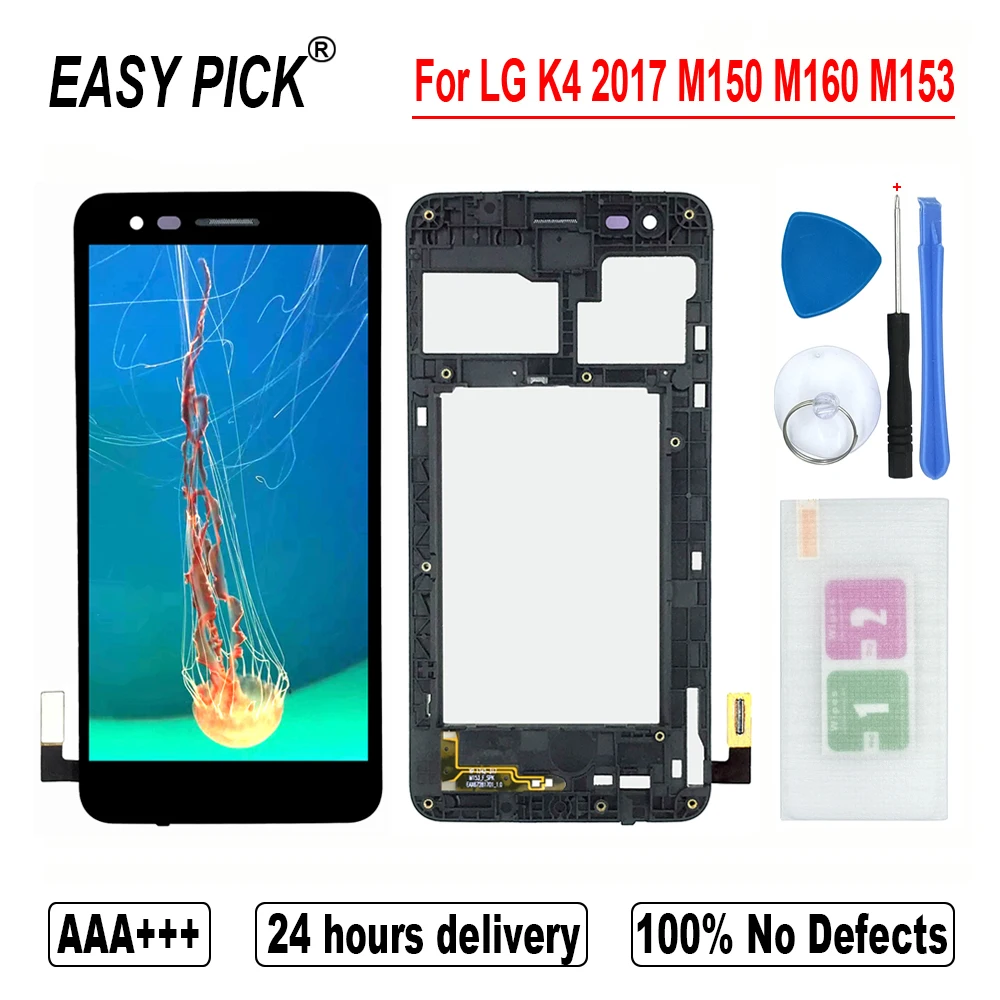 Для LG K4 M160 M153 ЖК-дисплей кодирующий преобразователь сенсорного экрана в сборе бесплатные инструменты для LG Phoenix 3 M150